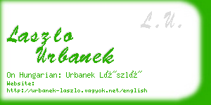 laszlo urbanek business card